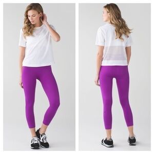 Lululemon Zone In Crop Leggings Violet Seamless